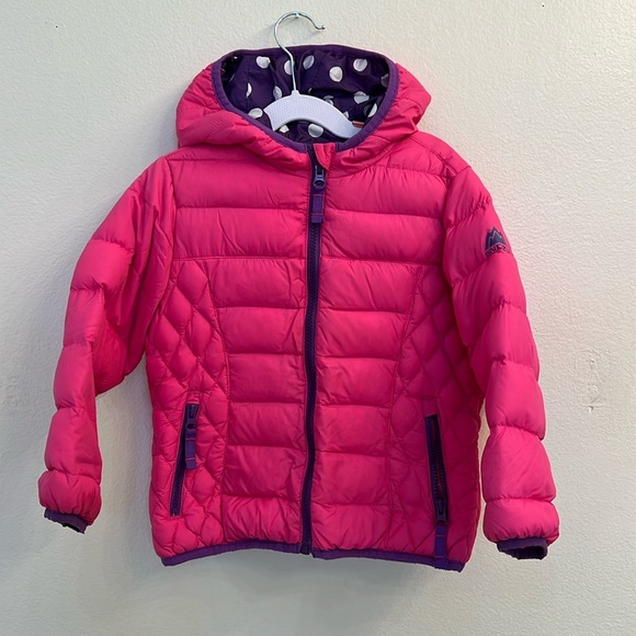 Snozu Hooded Down Filled Quilted Puffer Jacket Girls Size 4THooded Pink Full Zip - Picture 1 of 6